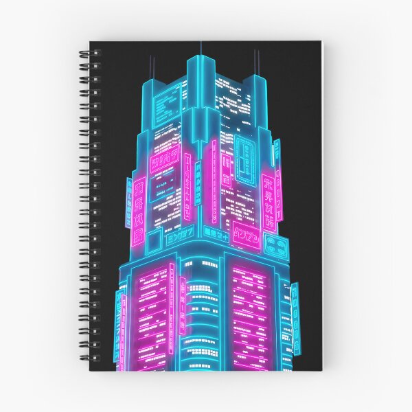 Item preview, Cyberpunk Neon Skyscraper - Futuristic City Skyline Art designed and sold by powersunlight.