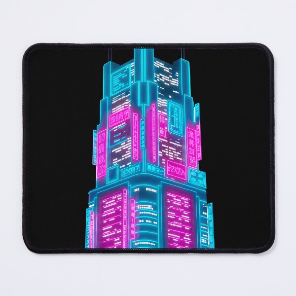 Item preview, Cyberpunk Neon Skyscraper - Futuristic City Skyline Art designed and sold by powersunlight.