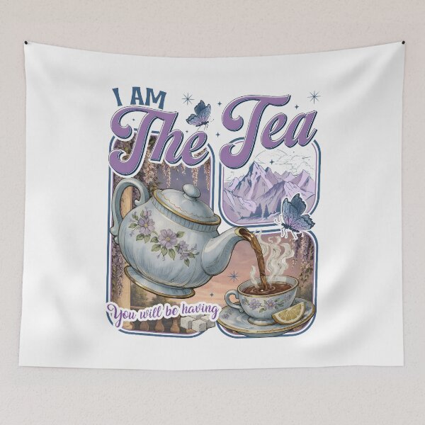 Item preview, I am the tea you will be having flowers Retro Vintage designed and sold by SHOPATOR.