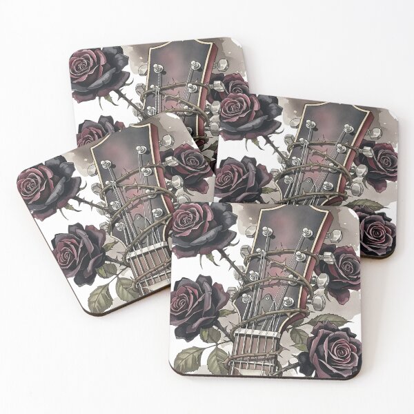Item preview, Thorned Melody – Gothic Rose Guitar Dark Aesthetic Art designed and sold by CrimsonChords.