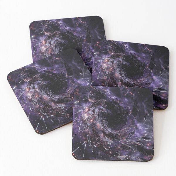 Item preview, Shattered Reality Dark Purple Cosmic Glass Vortex | Abstract Art designed and sold by MakarenaCreate.