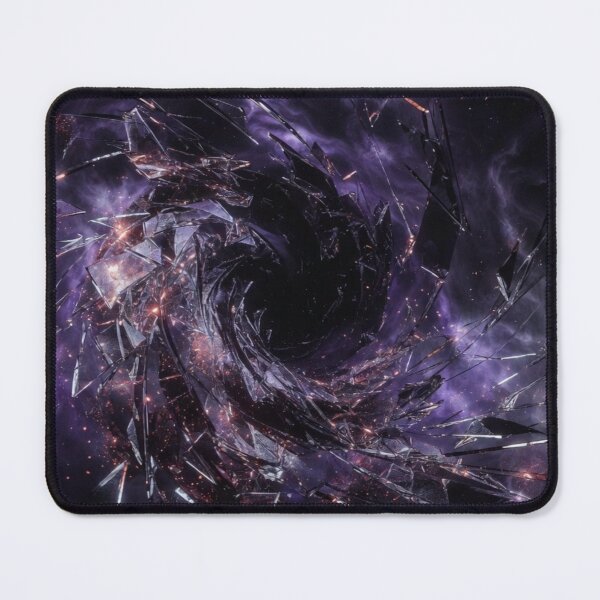 Item preview, Shattered Reality Dark Purple Cosmic Glass Vortex | Abstract Art designed and sold by MakarenaCreate.