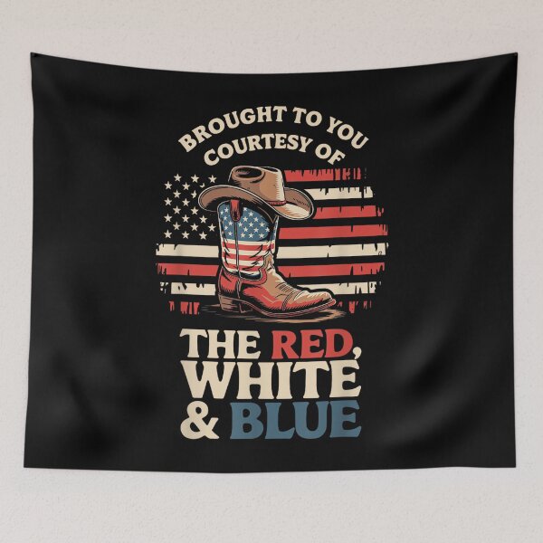Item preview, Brought to You Courtesy of The Red White Blue Cowboy Boot designed and sold by NatalieCWilk.