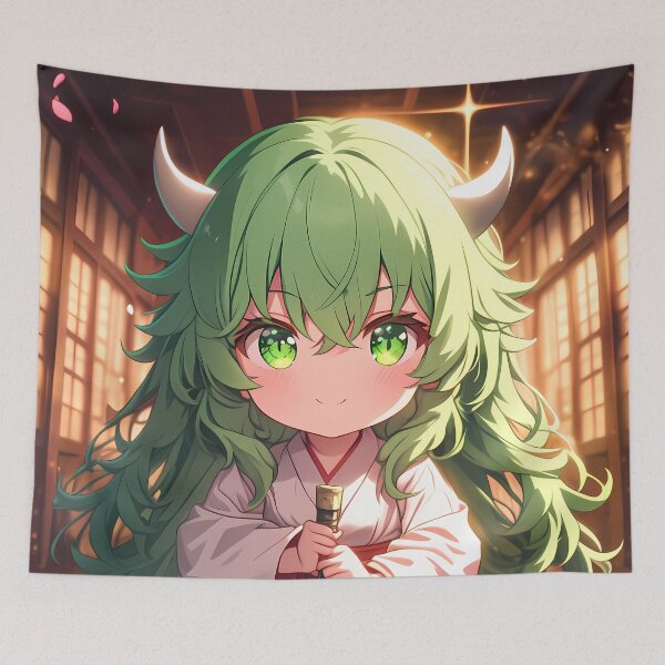 Item preview, Lucoa Miss Kobayashi Dragon Maid Chibi Kimono Cherry Blossom designed and sold by TanglenRabbit.