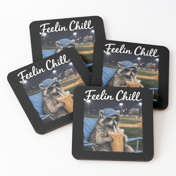 Item preview, Feelin Chill Raccoon Baseball Coffee Art designed and sold by margamPagenberg.