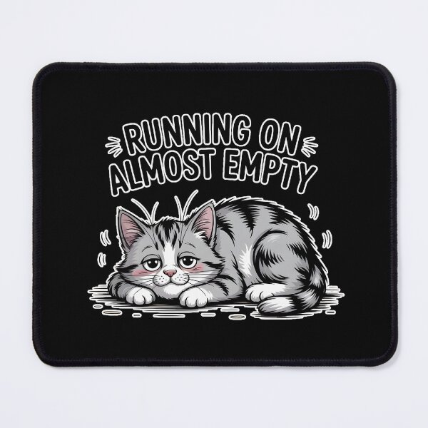 Item preview, Running On Almost Empty – Cute Tired Cat Funny Aesthetic Shirt designed and sold by ImaginedSpace7.