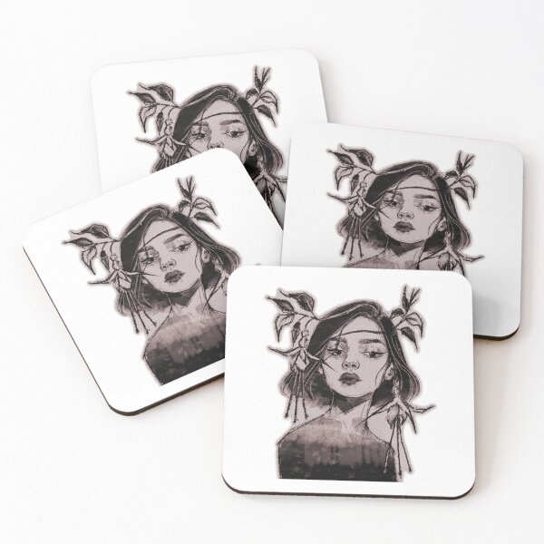 Item preview, FUCHSIA FLOWER CROWN WOMAN COFFEE designed and sold by melyverso.
