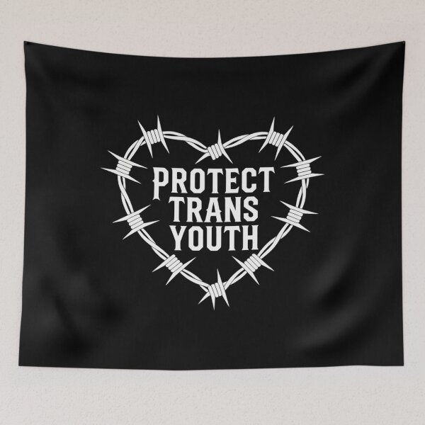 Item preview, Protect Trans Youth Barbed Wire Heart Lgbtq Leftist Pride designed and sold by HellD3vil-Art.