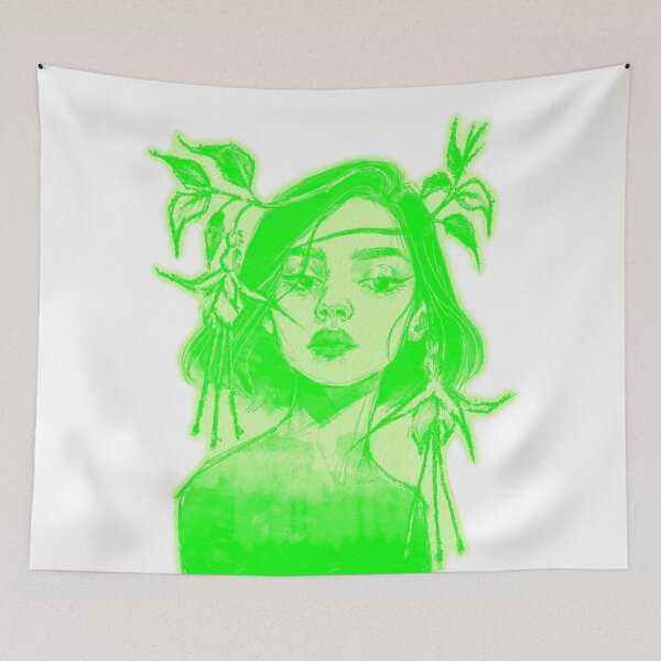 Item preview, FUCHSIA FLOWER CROWN WOMAN EMERALD designed and sold by melyverso.