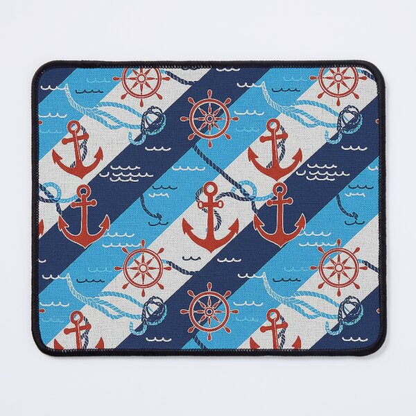 Item preview, Nautical blue pattern anchors and helms. designed and sold by Giulivo Store Graphic.