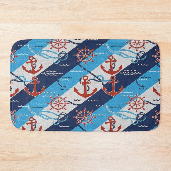 Item preview, Nautical blue pattern anchors and helms. designed and sold by Giulivo Store Graphic.