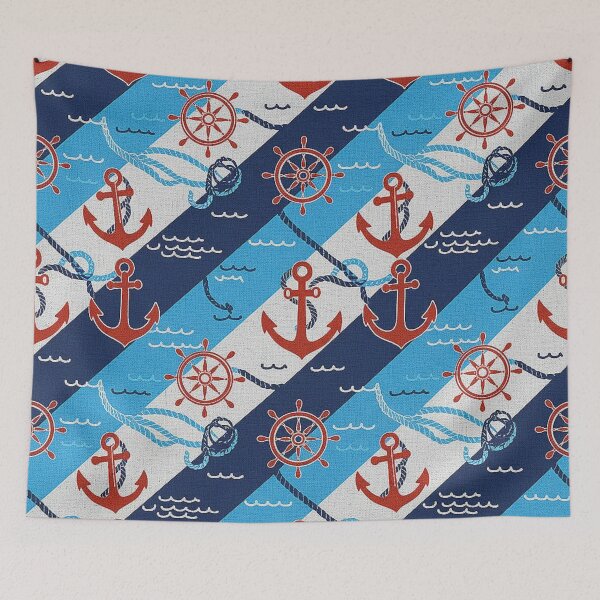 Item preview, Nautical blue pattern anchors and helms. designed and sold by Giulivo Store Graphic.