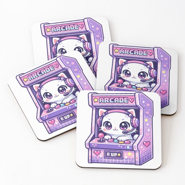 Item preview, Kawaii Arcade Cat Retro Gaming Vaporwave designed and sold by Spicy Pixel.