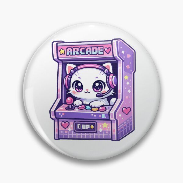 Item preview, Kawaii Arcade Cat Retro Gaming Vaporwave designed and sold by Spicy Pixel.