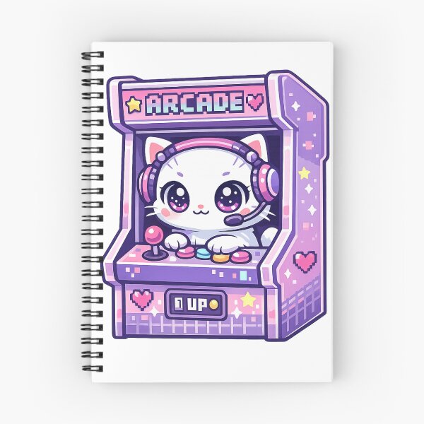Item preview, Kawaii Arcade Cat Retro Gaming Vaporwave designed and sold by Spicy Pixel.
