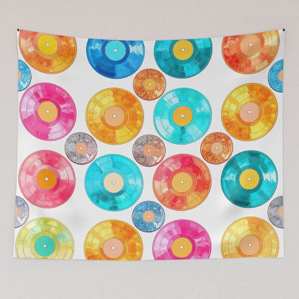 Item preview, Retro Vinyl Records Colorful Groovy Pattern Design Art designed and sold by DEC02.