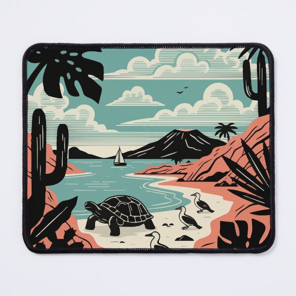 Item preview, Vintage Galapagos Islands Travel Poster Retro Wildlife Art designed and sold by Cipher & Soul.
