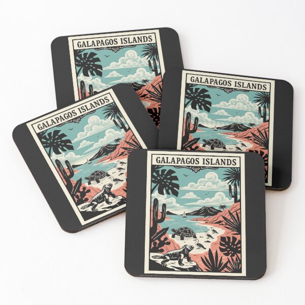 Item preview, Vintage Galapagos Islands Travel Poster Retro Wildlife Art designed and sold by Cipher & Soul.
