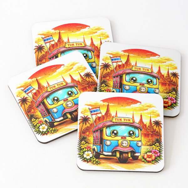 Item preview, Tuk Tuk Temple Sunset Thailand designed and sold by Thai Vibe Studio.