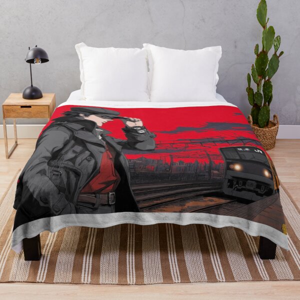 Item preview, Cyberpunk Anime Boy – Red Urban Train City Aesthetic designed and sold by EchoWave11.