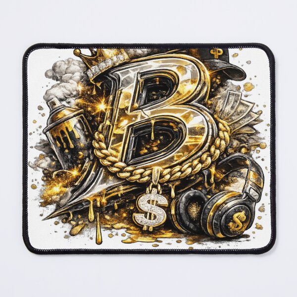 Item preview, Hip Hop Gold Chain Letter B Graffiti designed and sold by NOVR.