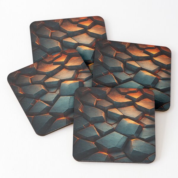 Item preview, Dark Volcanic Rock Texture with Glowing Lava Cracks designed and sold by Kaleidoscope Print.