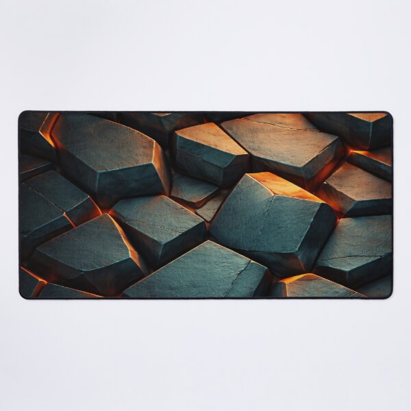 Item preview, Dark Volcanic Rock Texture with Glowing Lava Cracks designed and sold by Kaleidoscope Print.