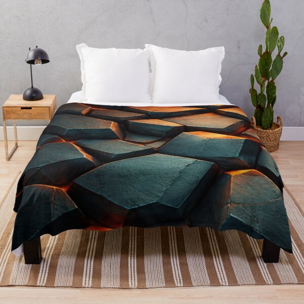 Item preview, Dark Volcanic Rock Texture with Glowing Lava Cracks designed and sold by Kaleidoscope Print.