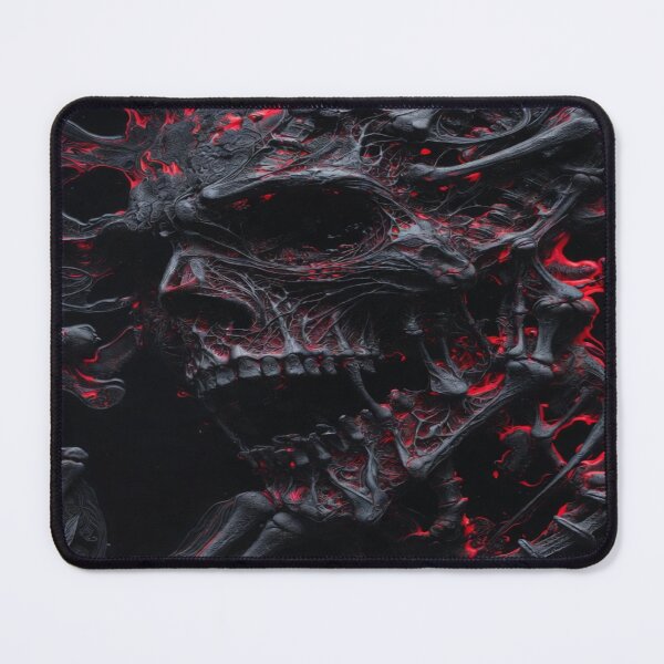 Item preview, Gothic Biomechanical Skull Red Ember Dark Fantasy Art designed and sold by MakarenaCreate.