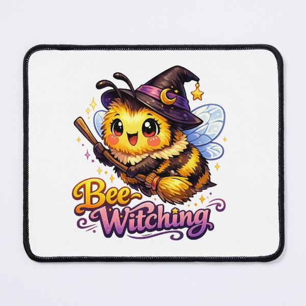 Item preview, Bee-Witching Cute Halloween Bee Witch Pun | Funny Kawaii Bee with Witch Hat & Broom designed and sold by StrayaDesign.