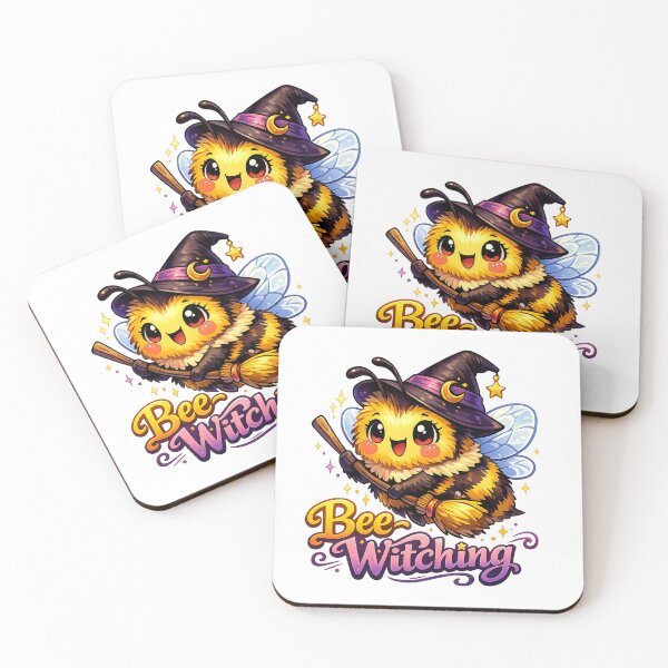 Item preview, Bee-Witching Cute Halloween Bee Witch Pun | Funny Kawaii Bee with Witch Hat & Broom designed and sold by StrayaDesign.