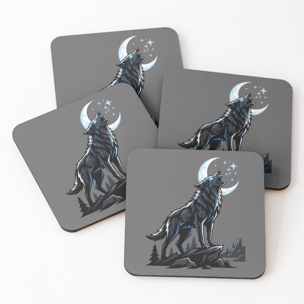 Item preview, Howling Wolf and Moon designed and sold by SolaoLab.