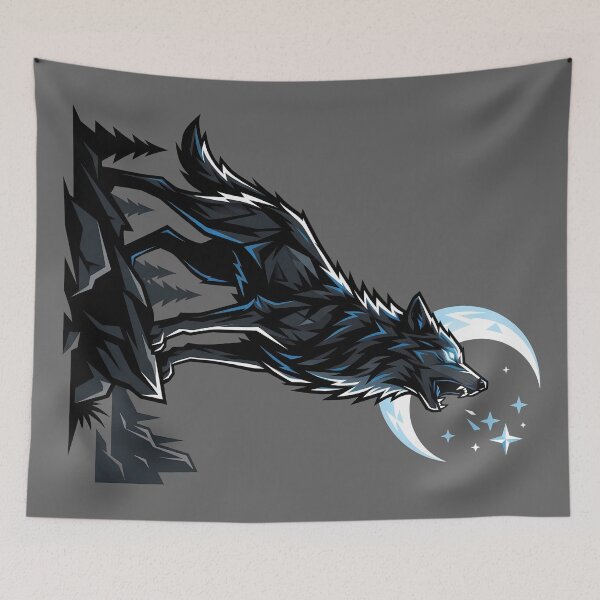 Item preview, Howling Wolf and Moon designed and sold by SolaoLab.