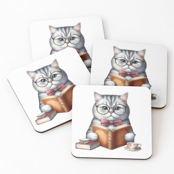 Item preview,  Treść wiadomości Gemini Sophisticated Scholar Cat Reading with Tea designed and sold by KrisGraphic45.