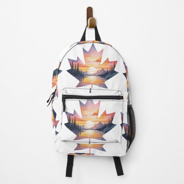 Item preview, Canada Maple Leaf Mountain Lake Sunset Landscape Design | Nature Travel Aesthetic Graphic designed and sold by Globalcitytees.