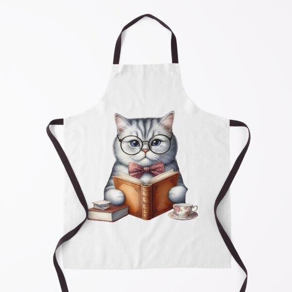 Item preview, Treść wiadomości Gemini Sophisticated Scholar Cat Reading with Tea designed and sold by KrisGraphic45.