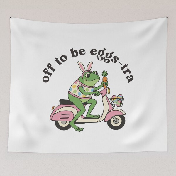 Item preview, Off To Be Egg-stra Funny Bunny Easter Frog Meme designed and sold by gunaone-design.