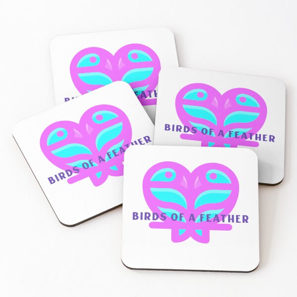 Item preview, Birds Of A Feather Minimalist Love Birds Heart Purple Teal Design designed and sold by NANursing.