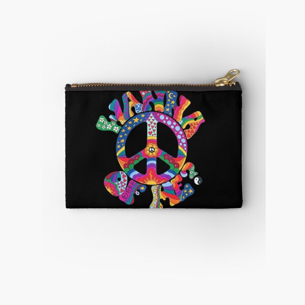 Item preview, Psychedelic Wanna Peace of Me Art White– Retro Hippie Rainbow Groovy Peace Design designed and sold by Kellie Espie Art.