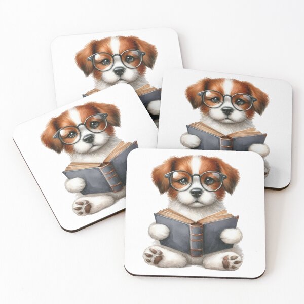 Item preview,  Treść wiadomości Gemini Smart Little Puppy Reading a Book designed and sold by KrisGraphic45.