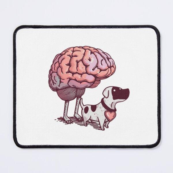 Item preview, Mind vs Heart – Funny Brain Walking Heart Dog Illustration designed and sold by trendplusco.