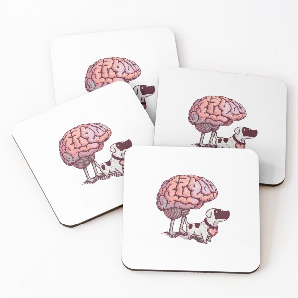 Item preview, Mind vs Heart – Funny Brain Walking Heart Dog Illustration designed and sold by trendplusco.