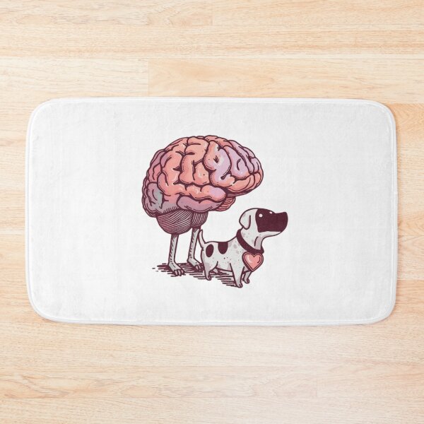 Item preview, Mind vs Heart – Funny Brain Walking Heart Dog Illustration designed and sold by trendplusco.