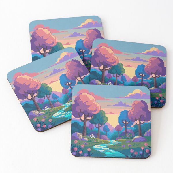 Item preview, Pastel Pixel Gaming Landscapes – Retro Aesthetic Posters & Totes designed and sold by sam54796.