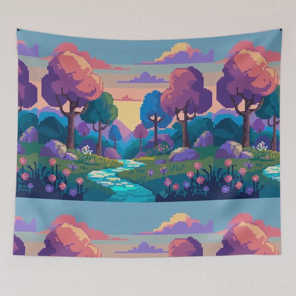 Item preview, Pastel Pixel Gaming Landscapes – Retro Aesthetic Posters & Totes designed and sold by sam54796.