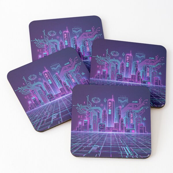 Item preview, Neon Cyberpunk Futuristic Tokyo Tech Cityscape designed and sold by ArtDepot.