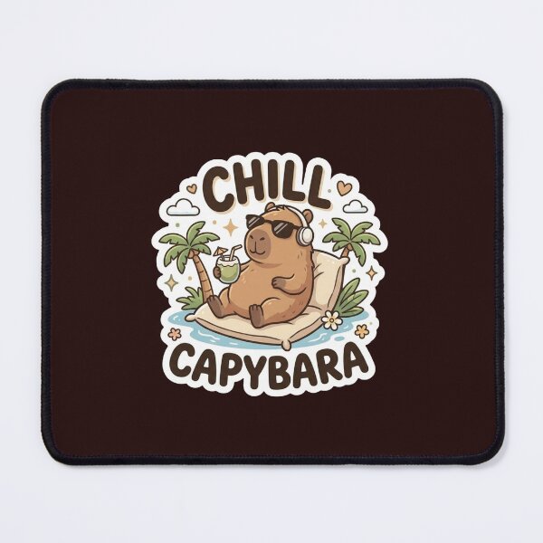 Item preview, Chill Capybara Sticker – Cute Relaxing Animal Meme with Sunglasses & Coconut Drink | Funny Aesthetic Capybara Design designed and sold by Velmora Studio.