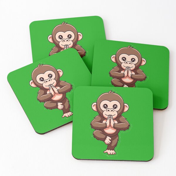 Item preview, Cute Yoga Monkey Meditating Sticker – Funny Zen Animal Namaste Meditation Cartoon designed and sold by zohocreations.