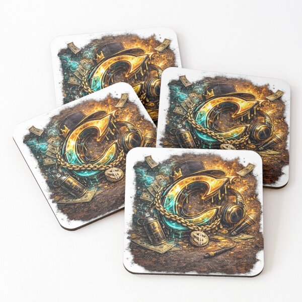 Item preview, Hip Hop Gold Chain Letter C Graffiti designed and sold by NOVR.