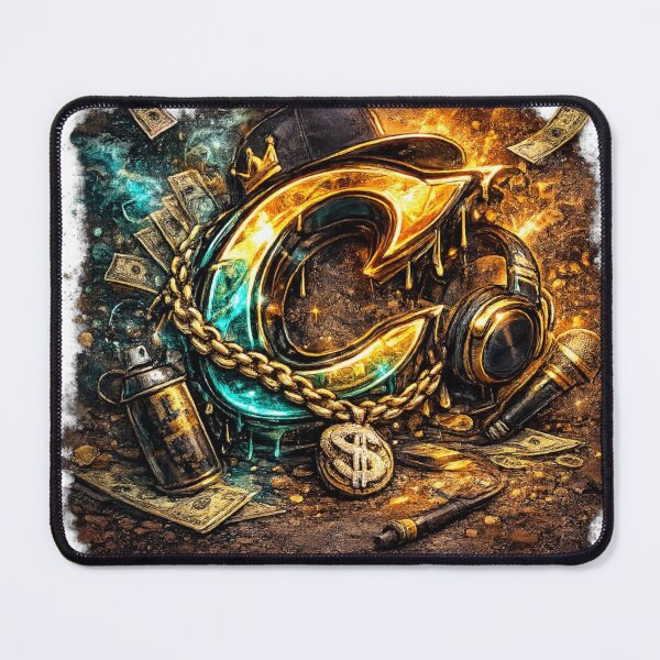Item preview, Hip Hop Gold Chain Letter C Graffiti designed and sold by NOVR.